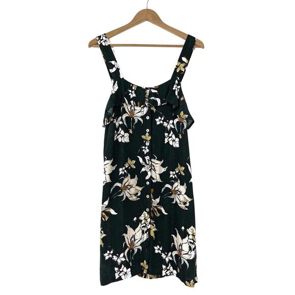 knot sisters Dresses & Skirts - Knot Sisters Women’s Size Small Emerald Green Lily Floral Print Button Up Dress